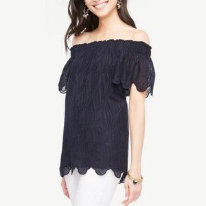 Ann Taylor - Off The Shoulder Scalloped Top